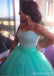 A line Green Ball Gown Evening Prom dresses, tulle prom dresses, prom dresses 2017, dresses for prom, sexy prom dress, 17018