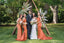 Mismatched Burnt Orange Mermaid Maxi Long Wedding Guest Bridesmaid Dresses,WG1734