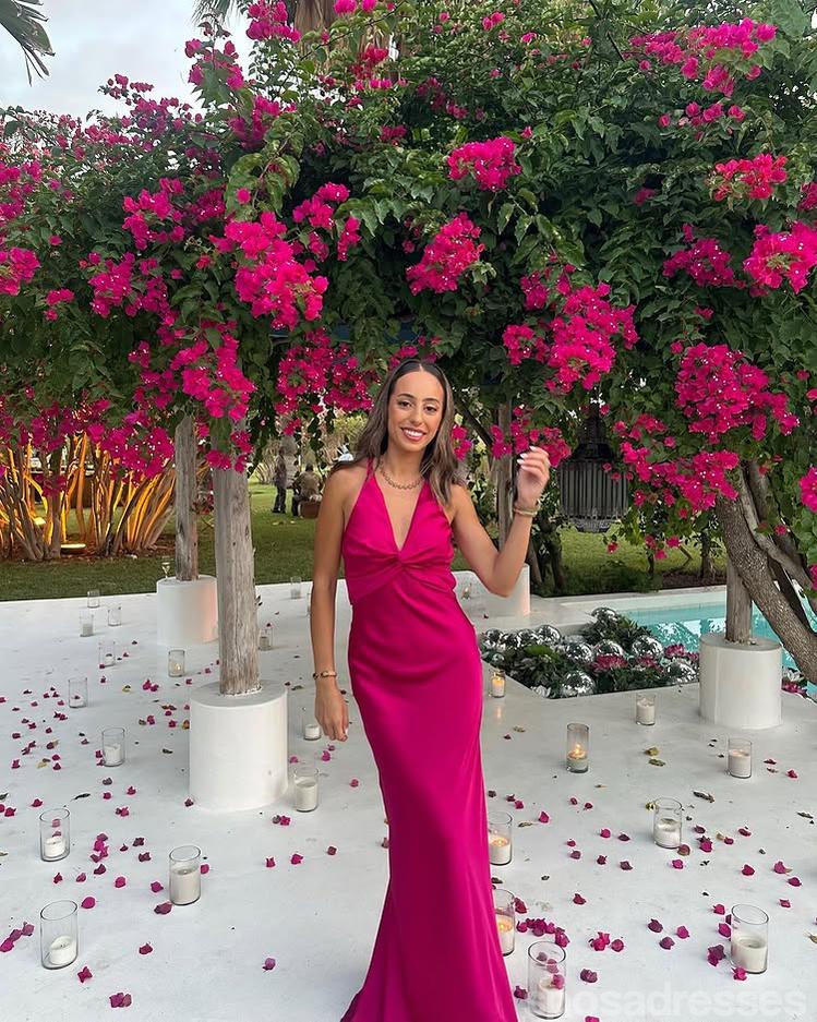 Sexy Red Mermaid Halter V-neck Long Party Prom Dresses Ideas,Evening Gowns,13891