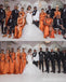 Mismatched Mermaid Burnt Orange Maxi Long Bridesmaid Dresses For Wedding,WG1780
