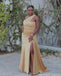 Sexy Gold Mermaid One Shouder Maxi Long Bridesmaid Dresses,Party Dress, WG1903
