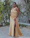 Sexy Gold Mermaid One Shouder Maxi Long Bridesmaid Dresses,Party Dress, WG1903