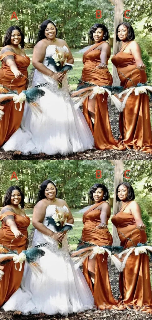 Mismatched Mermaid Side Slit Maxi Long Bridesmaid Dresses For Wedding Party,WG1867