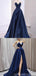 Gorgeous Blue A-line V-neck Long Party Prom Dresses Ideas,Evening Gowns,13900