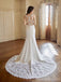 Simple Mermaid Straps V-neck Handmade Lace Wedding Dresses,WD812