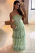 Elegant Green A-line Maxi Long Party Prom Dresses To Impress,Evening Gowns,13552