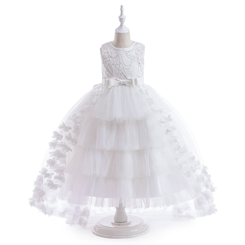 Sweet A-line Long Flower Girl Dresses, Cute Flower Girl Dress, FG0196