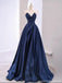 Gorgeous Blue A-line V-neck Long Party Prom Dresses Ideas,Evening Gowns,13900