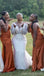 Mismatched Mermaid Burnt Orange Maxi Long Bridesmaid Dresses For Wedding Party,WG1819