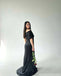 Sexy Black Mermaid One Shoulder Maxi Long Bridesmaid Dresses,Party Dress, WG1905