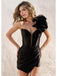 Sexy Black One Shoulder Mini Short Prom Homecoming Dresses,Party Dress,CM1044