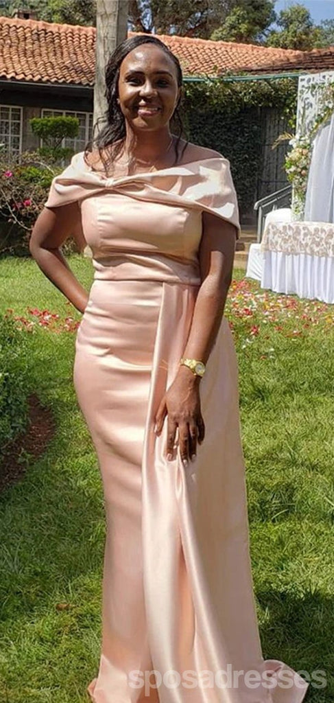 Sexy Mermaid Rose Gold Maxi Long Bridesmaid Dresses For Wedding Party,WG1827