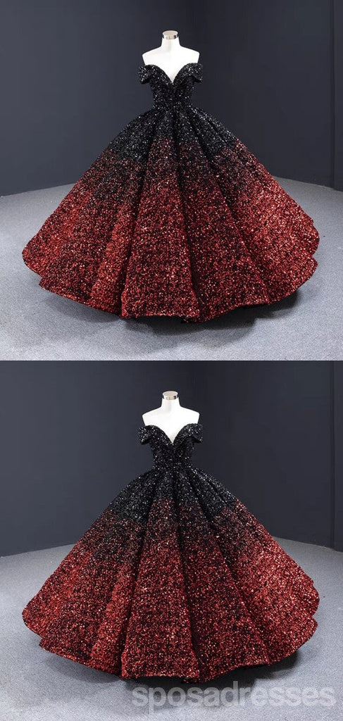 Gorgeous Red A-line  Off Shoulder Long Party Prom Dresses Ideas,Evening Gowns,13702