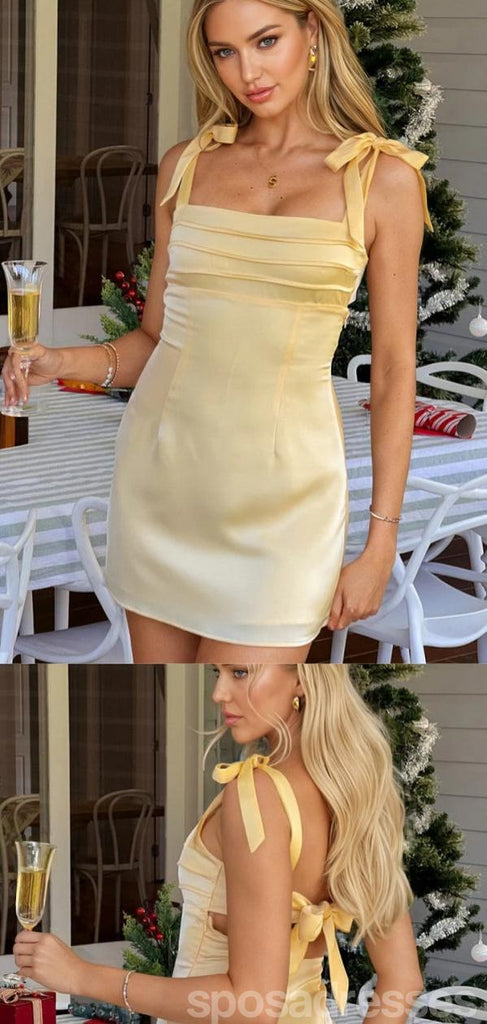 Sexy Yellow Square Mini Short Prom Homecoming Dresses,Party Dress,CM1046