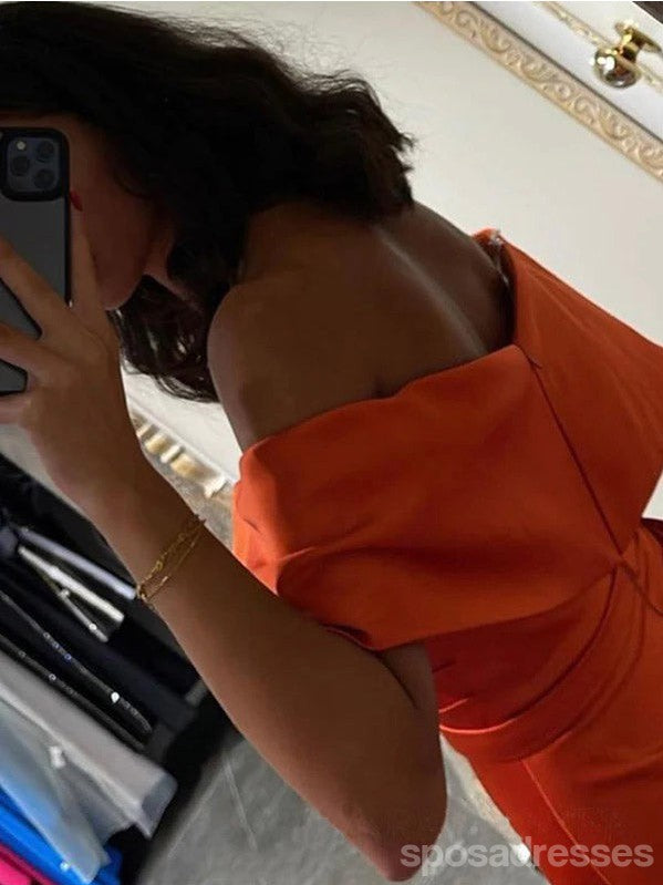 Sexy Burnt Orange Mermaid Off Shoulder Maxi Long Bridesmaid Dresses For Wedding,WG1758