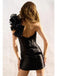 Sexy Black One Shoulder Mini Short Prom Homecoming Dresses,Party Dress,CM1044