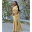 Sexy Gold Mermaid One Shouder Maxi Long Bridesmaid Dresses,Party Dress, WG1903