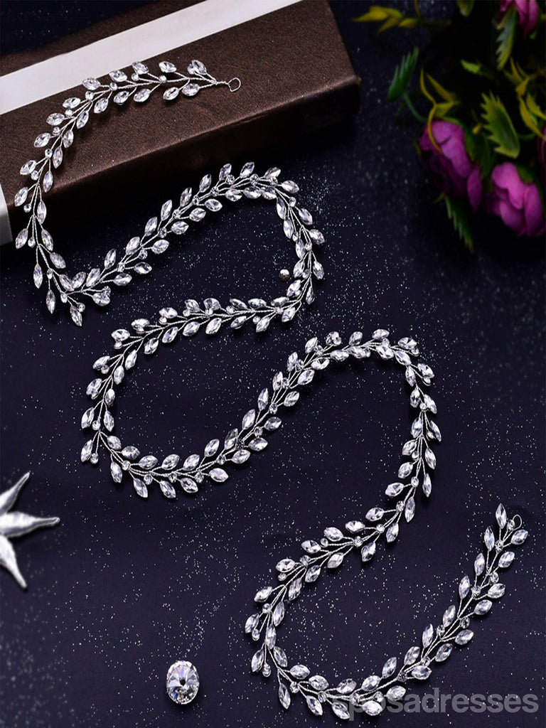 Sparkly Handmade Rhinestone Long Chain Judgment Headwear Extended Hair Band, HP394