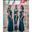 Teal Mermaid Off Shoulder Side Slit Cheap Long Bridesmaid Dresses Online,WG1181