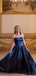 A-line Strapless Sweetheart Navy Simple Prom Dresses, Sweet 16 Prom Dresses, 12403