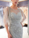 Silver Rhinestone Beaded Mermaid Evening Prom Dresses, Evening Party Prom Dresses, 12031
