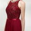 Jewel Red Beaded Cheap Long Evening Prom Dresses, Evening Party Prom Dresses, 12002