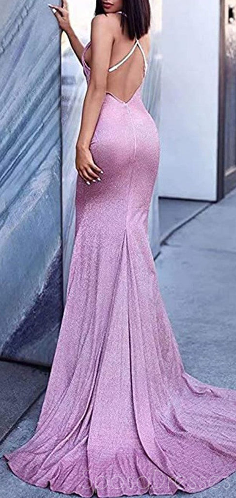 Mermaid Spaghetti Straps Sleeveless Prom Dresses, Sweet 16 Prom Dresses, 12423