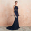 Sexy Scoop Backless Navy Beaded Long Evening Prom Dresses, Evening Party Prom Dresses, 12131