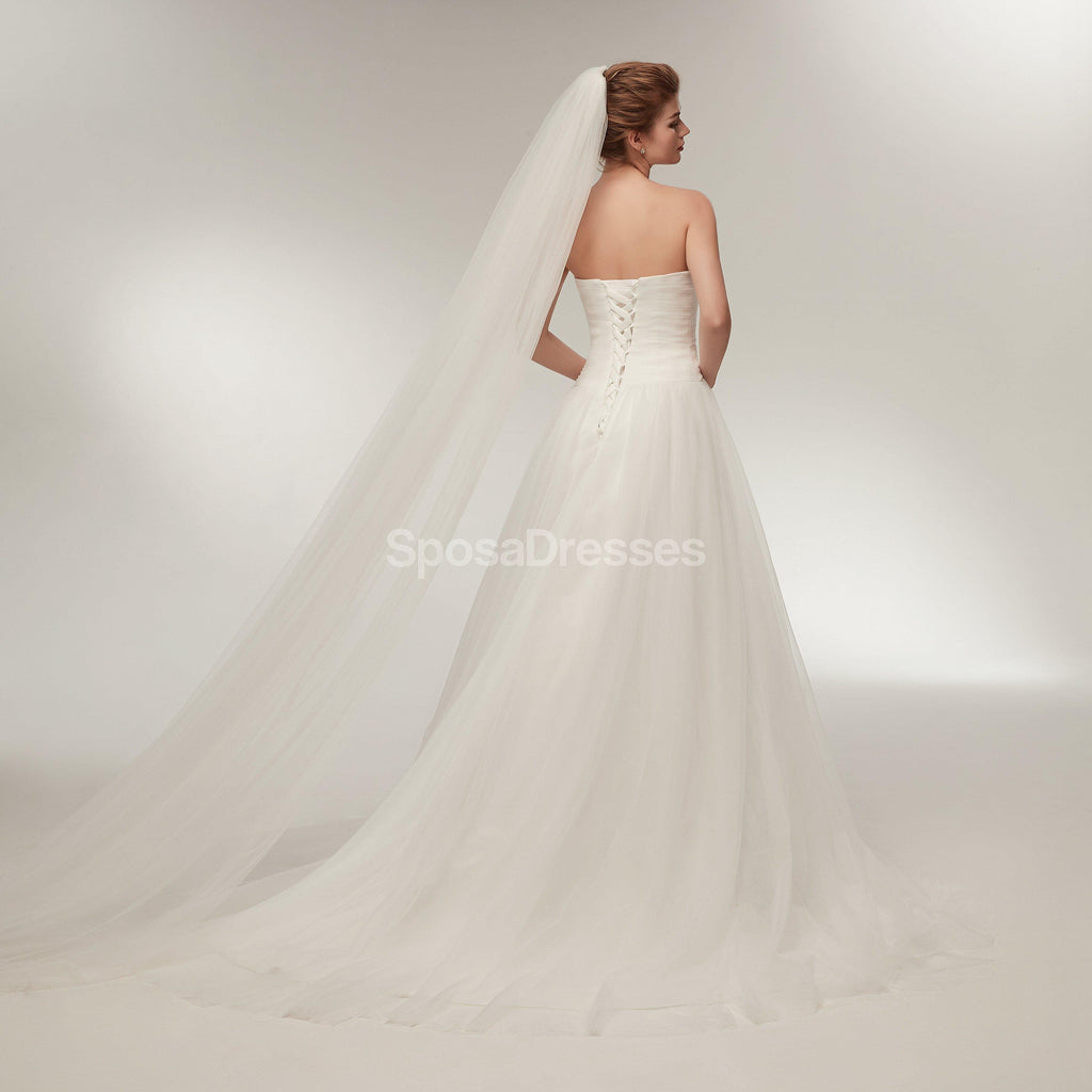 Sweetheart Feather Simple A-line Cheap Wedding Dresses Online, Cheap Bridal Dresses, WD563