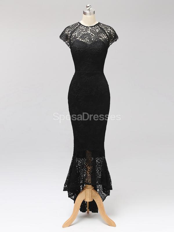 Cap Sleeves Lace Mermaid HIgh Low Cheap Bridesmaid Dresses Online, WG593