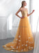 Strapless Orange Tulle ButterFly Evening Prom Dresses, Evening Party Prom Dresses, 12024