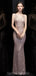 Sexy Mermaid  V Neck Champagne Gold Long Evening Prom Dresses, Evening Party Prom Dresses, 12319