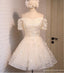 Off Shoulder Lace Beaded Homecoming Prom Dresses, Affordable Short Party Prom Dresses, Perfect Homecoming Dresses, CM277