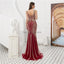 V Neck Beaded Mermaid Sexy Evening Prom Dresses, Evening Party Prom Dresses, 12085