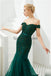 Emerald Green Lace Applique Mermaid Evening Prom Dresses, Evening Party Prom Dresses, 12128