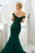 Emerald Green Lace Applique Mermaid Evening Prom Dresses, Evening Party Prom Dresses, 12128