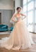 Strapless Simple Tulle A line Long Tail Wedding Dresses, Custom Made Long Wedding Dresses, Cheap Wedding Gowns, WD208