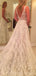 Backless V Neck A-line Lace Cheap Long Wedding Dresses Online, Cheap Bridal Dresses, WD523