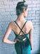 Green Mermaid Side Slit Sleeveless Prom Dresses, Sweet 16 Prom Dresses, 12479