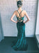 Green Mermaid Side Slit Sleeveless Prom Dresses, Sweet 16 Prom Dresses, 12479