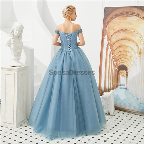 Emerald Green Off Shoulder A-line Long Evening Prom Dresses, Evening Party Prom Dresses, 12129