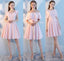 Blush Pink Short Mismatched Simple Cheap Bridesmaid Dresses Online, WG515