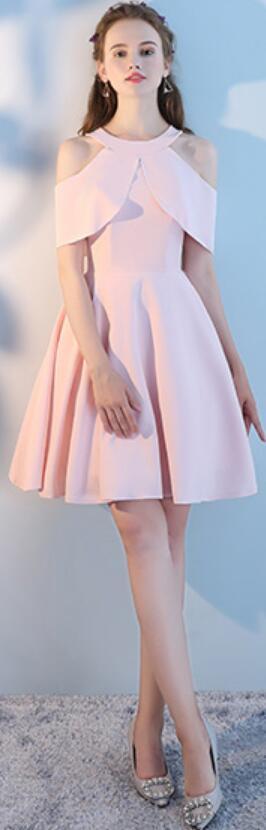 Blush Pink Cheap Mismatched Simple Short Bridesmaid Dresses Online, WG516