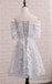 Short Sleeve Gray Leaf Lace Cute Homecoming Prom Dresses, Affordable Short Party Prom Sweet 16 Dresses, Perfect Homecoming Cocktail Dresses, CM339