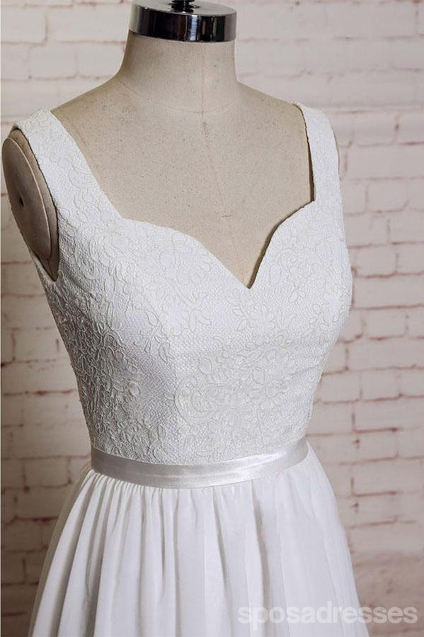 Straps Chiffon Backless Beach Long Wedding Bridal Dresses, WD293