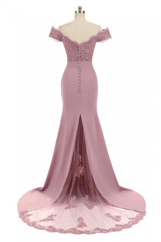 Off Shoulder Duty Rose Mermaid Cheap Bridesmaid Dresses Online, WG771