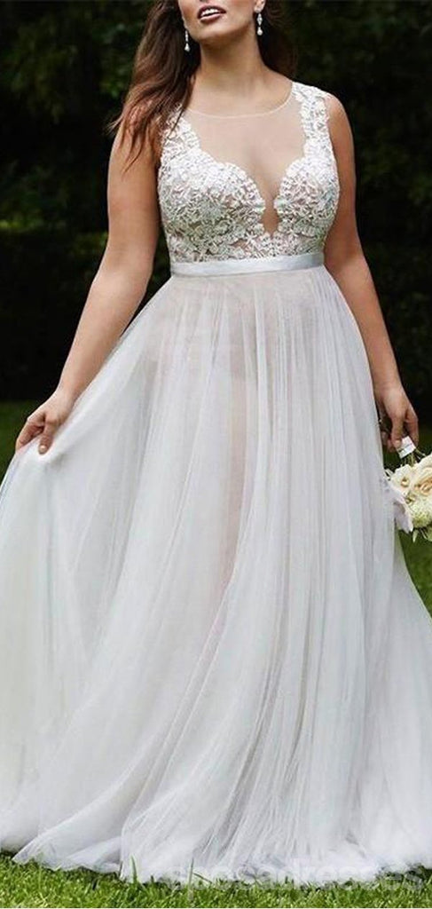 Sexy Beach See Through A line Wedding Dresses Online, WD407