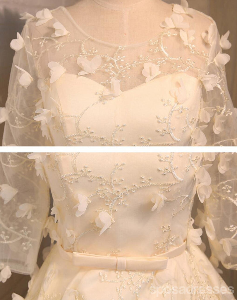 Lace Long Sleeve Open Back Homecoming Prom Dresses, Affordable Short Party Prom Dresses, Perfect Homecoming Dresses, CM282