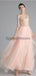V Neck Peach A-line Gold Bodice Evening Prom Dresses, Evening Party Prom Dresses, 12120