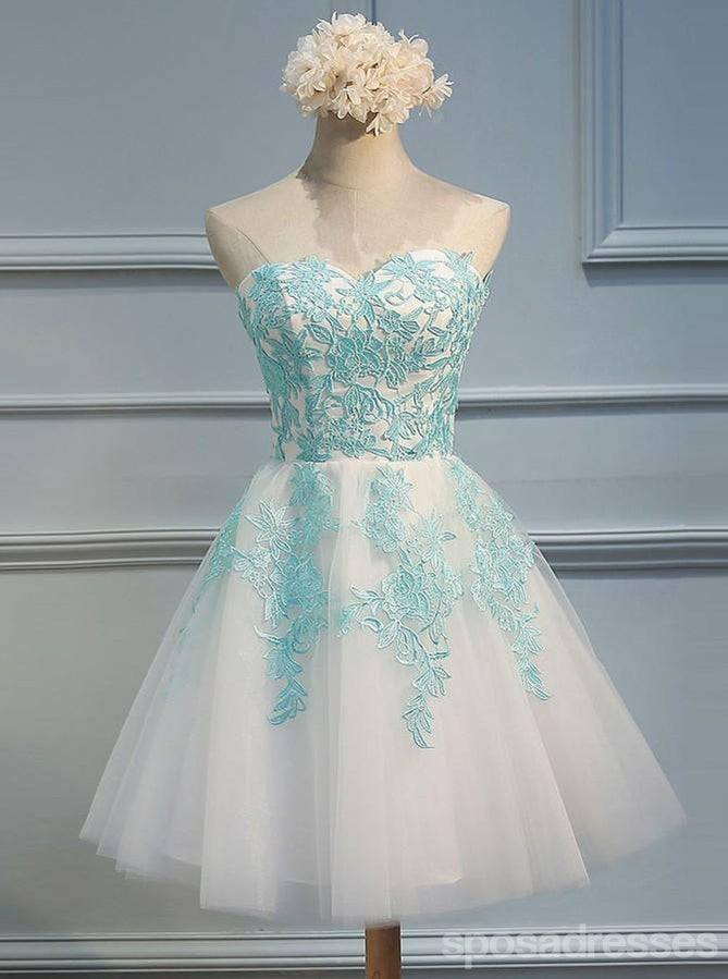 Sweetheart Green Lace Homecoming Prom Dresses, Affordable Sweet 16 Dresses, CM355